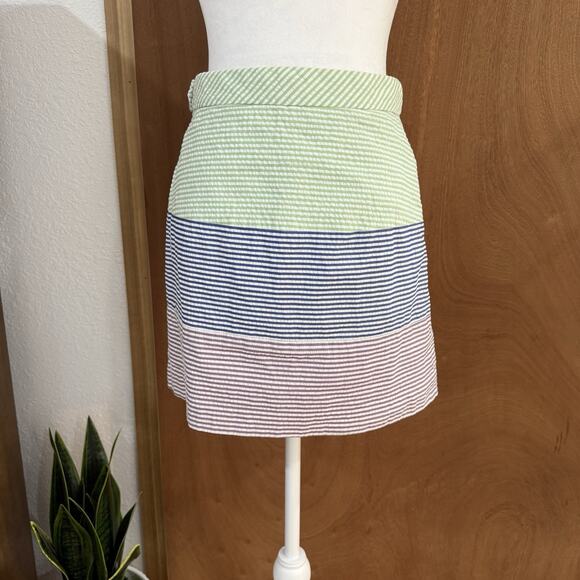 Brooks Brothers Seersucker Colorful Stripe Pencil Skirt Size 0 Preppy Career - Picture 15 of 15